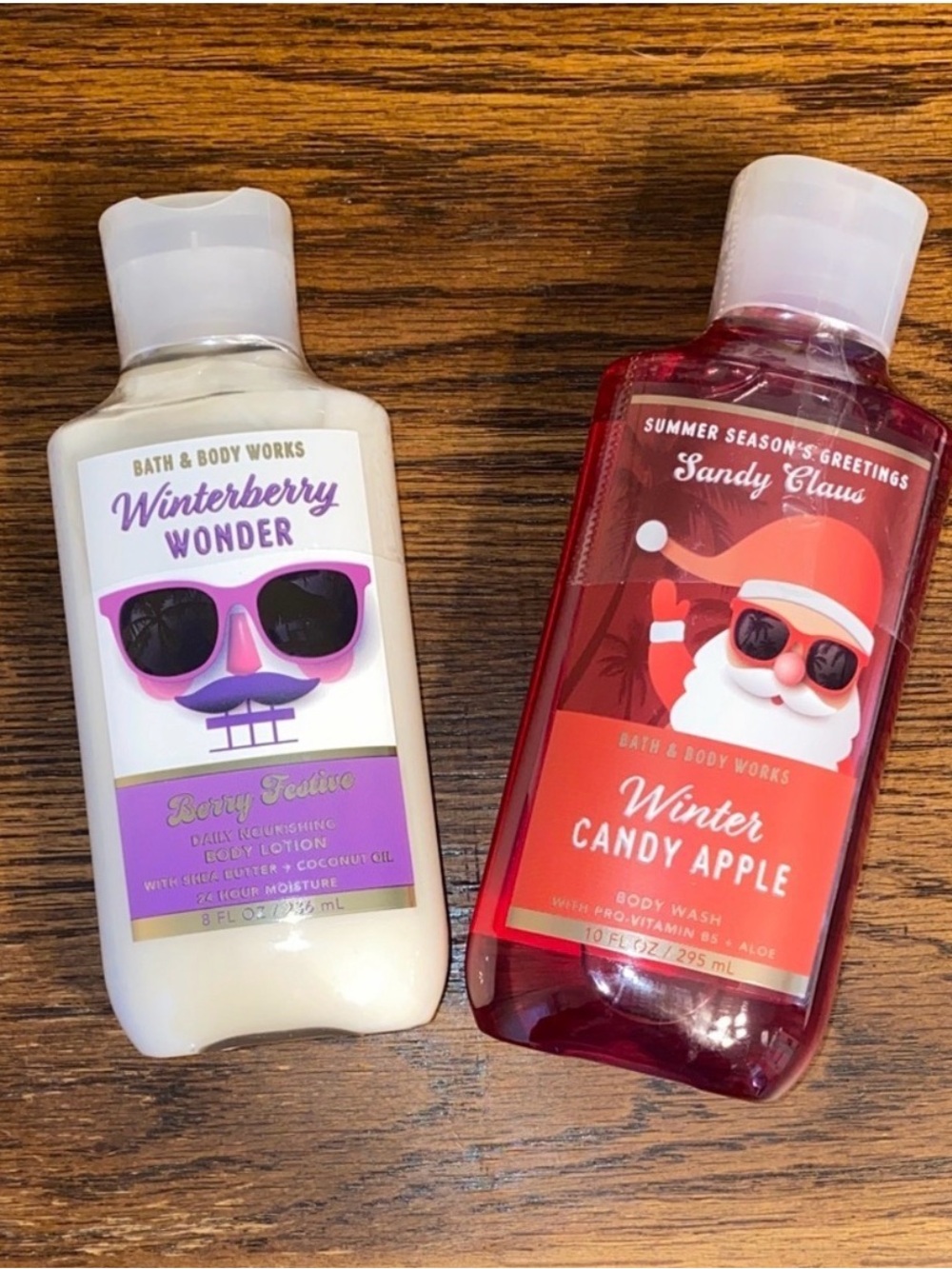 Bath & Body Works Winterberry Wonder Lotion & Winter Candy Apple Wash Set NWT
